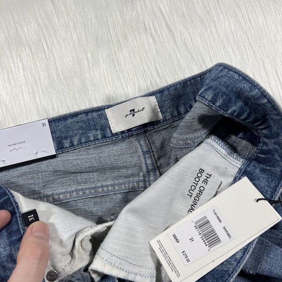 7 For All Mankind Size 31 Embellished Maribel Original Bootcut Denim Jeans - Picture 7 of 12